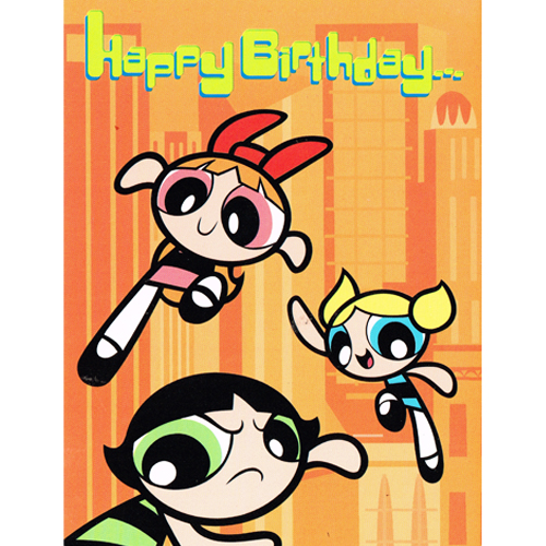 Powerpuff Girls 'Happy Birthday' Greeting Card w/ Envelope (1ct)